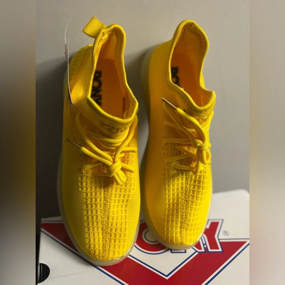 Pony PP2 Base Knit Lace Up Neon Yellow Women's Shoes Size 9.5 #16
